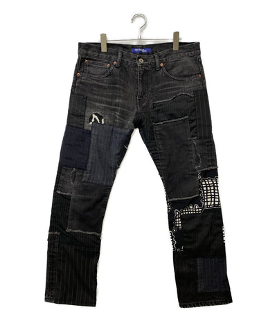 JUNYA WATANABE MAN デニムパンツ WS-P024 パッチワークブラックデニム メンズ SIZE L ジュンヤワタナベマン