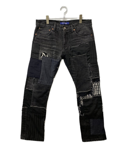 JUNYA WATANABE MAN デニムパンツ WS-P024 パッチワークブラックデニム メンズ SIZE L ジュンヤワタナベマン