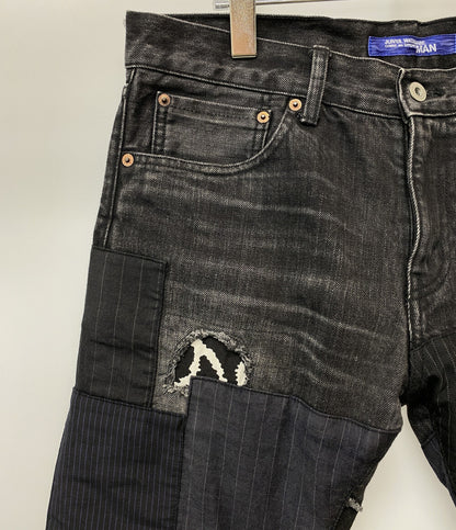 JUNYA WATANABE MAN デニムパンツ WS-P024 パッチワークブラックデニム メンズ SIZE L ジュンヤワタナベマン
