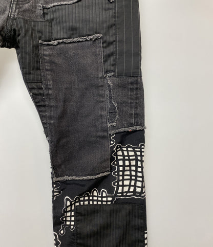 JUNYA WATANABE MAN デニムパンツ WS-P024 パッチワークブラックデニム メンズ SIZE L ジュンヤワタナベマン