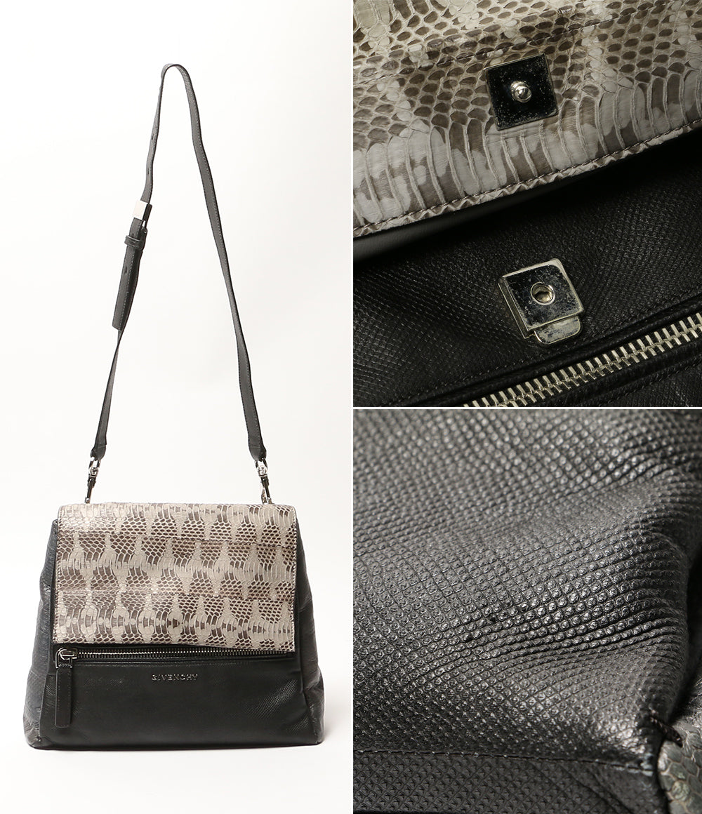 GIVENCHY ハンドバッグ パンドラピュアミニ ブラック×パイソン レディース ジバンシィ