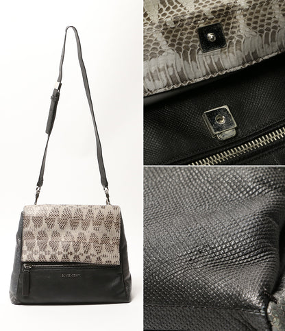 GIVENCHY ハンドバッグ パンドラピュアミニ ブラック×パイソン レディース ジバンシィ