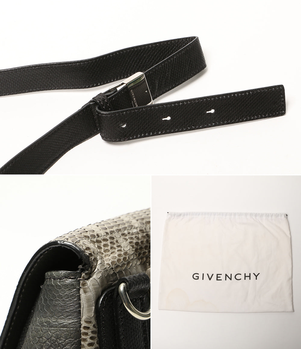 GIVENCHY ハンドバッグ パンドラピュアミニ ブラック×パイソン レディース ジバンシィ