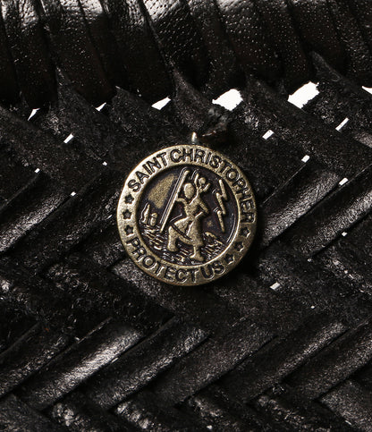 Saint Christopher セントクリストファー レザー編み込みかごバッグ ドラゴン レディース