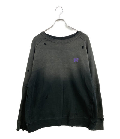 NEEDLES スウェット ブラック ダメージ加工 RW1593 メンズ SIZE M ニードルズ