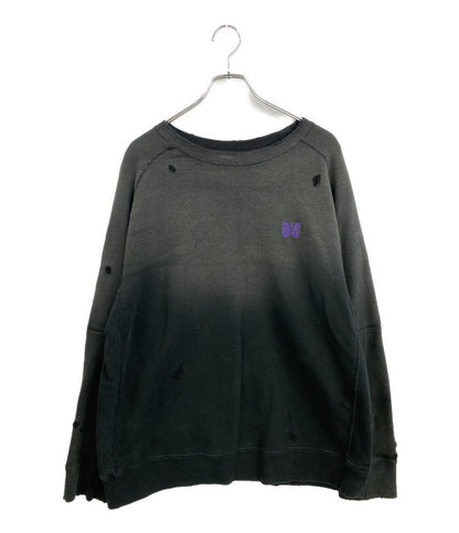 NEEDLES スウェット ブラック ダメージ加工 RW1593 メンズ SIZE M ニードルズ