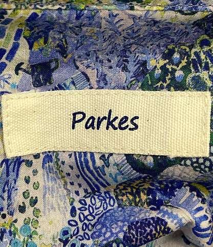 美品 Parkes パークス 五分袖ワンピース ブルー PY2322038 レディース SIZE M