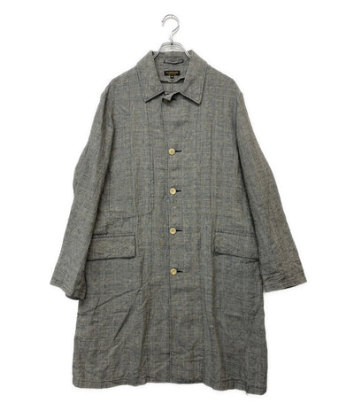 A vontade コート グレーチェック リネン メンズ SIZE M アボンタージ