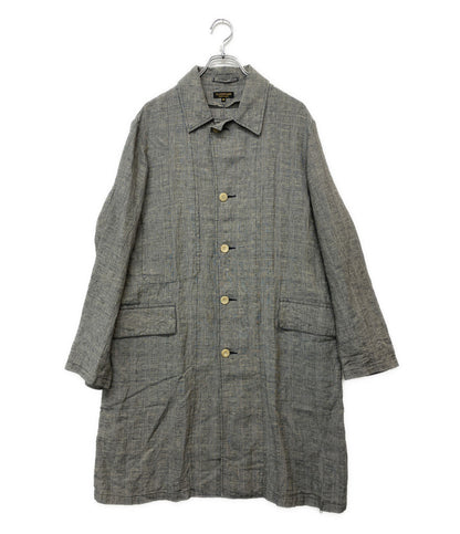 A vontade コート グレーチェック リネン メンズ SIZE M アボンタージ