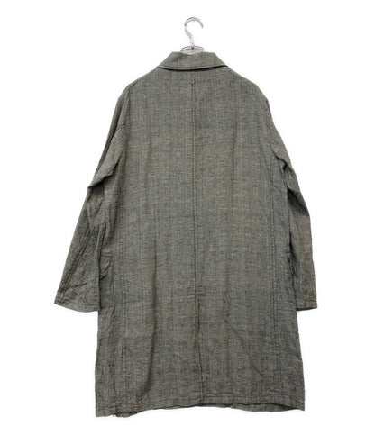 A vontade コート グレーチェック リネン メンズ SIZE M アボンタージ