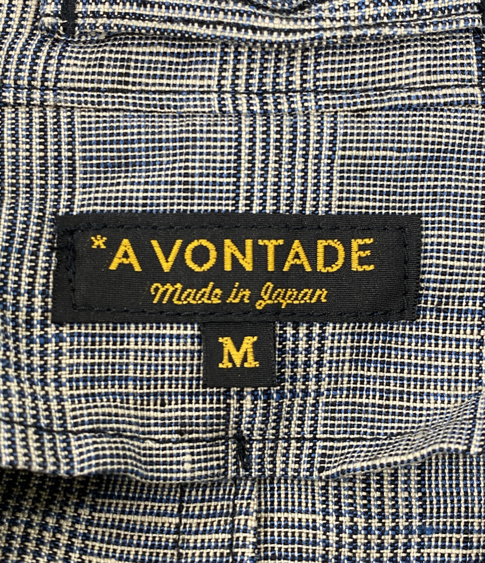 A vontade コート グレーチェック リネン メンズ SIZE M アボンタージ