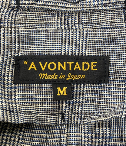 A vontade コート グレーチェック リネン メンズ SIZE M アボンタージ
