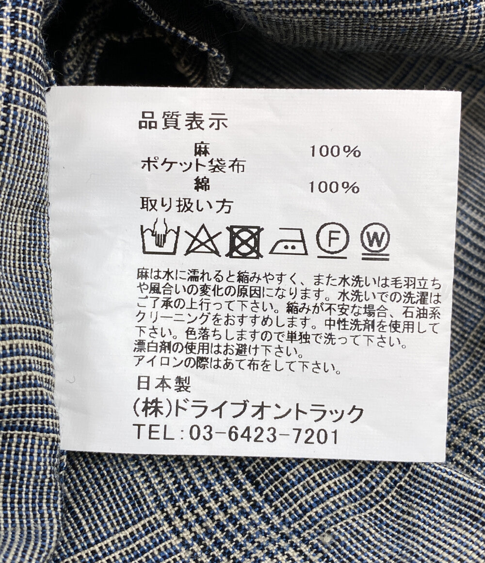 A vontade コート グレーチェック リネン メンズ SIZE M アボンタージ