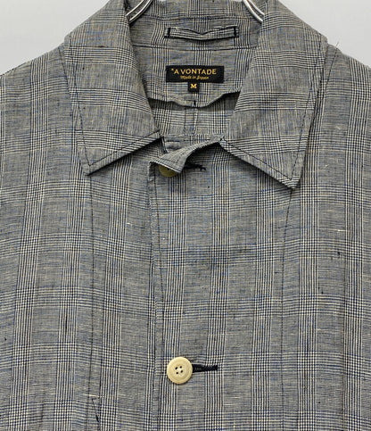 A vontade コート グレーチェック リネン メンズ SIZE M アボンタージ