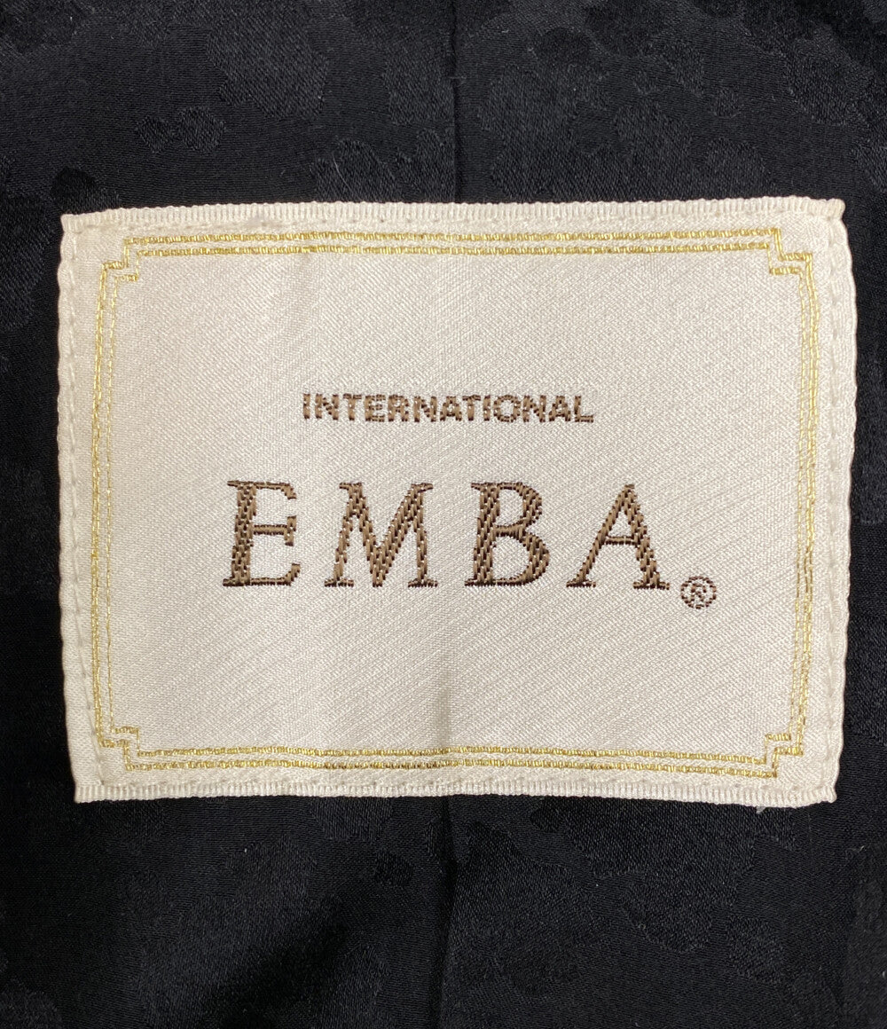 EMBA ポンチョ ブラック ミンク レディース エンバ