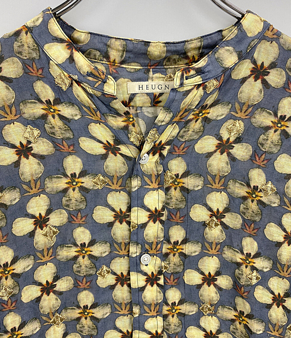 HEUGN ユーゲン 花柄 バンドカラーシャツ メンズ SIZE 2