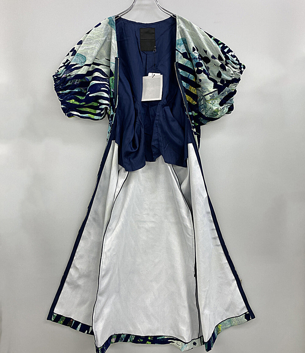 divka ディウカ 半袖ワンピース 総柄 ブルー DK26-01-O05 レディース SIZE 2