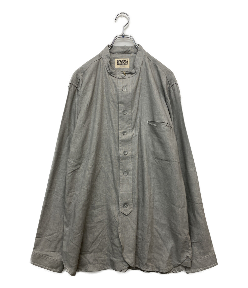美品 hackney union workhouse ハックニーユニオンワークハウス ベッドシャツ リネン SS24-003 8048-34-10000 メンズ SIZE 42