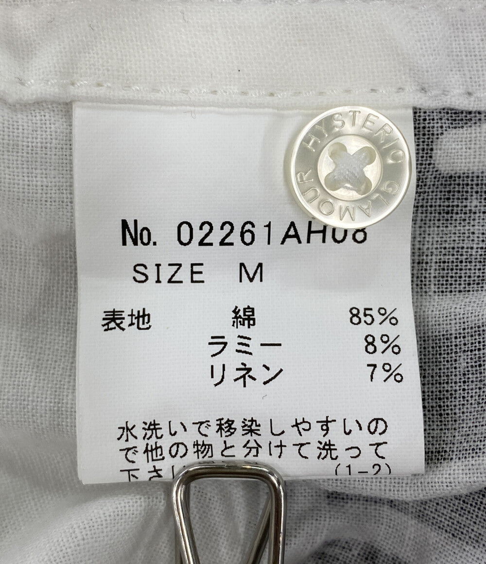 HYSTERIC GLAMOUR 半袖シャツ DEVIL WOMAN プルオーバーシャツ 02261AH08 ホワイト メンズ SIZE M ヒステリックグラマー