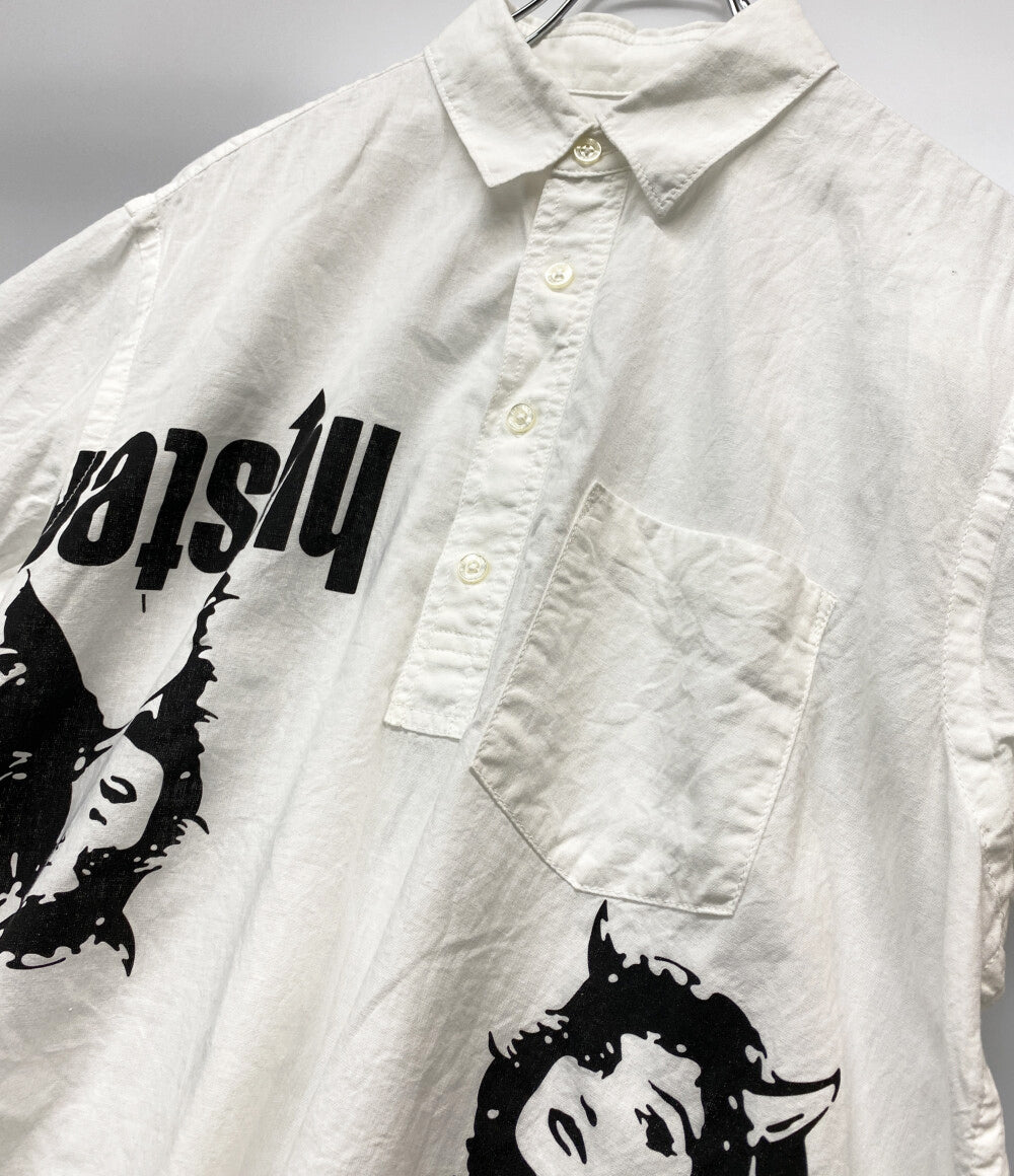 HYSTERIC GLAMOUR 半袖シャツ DEVIL WOMAN プルオーバーシャツ 02261AH08 ホワイト メンズ SIZE M ヒステリックグラマー