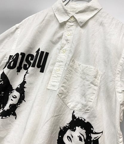 HYSTERIC GLAMOUR 半袖シャツ DEVIL WOMAN プルオーバーシャツ 02261AH08 ホワイト メンズ SIZE M ヒステリックグラマー