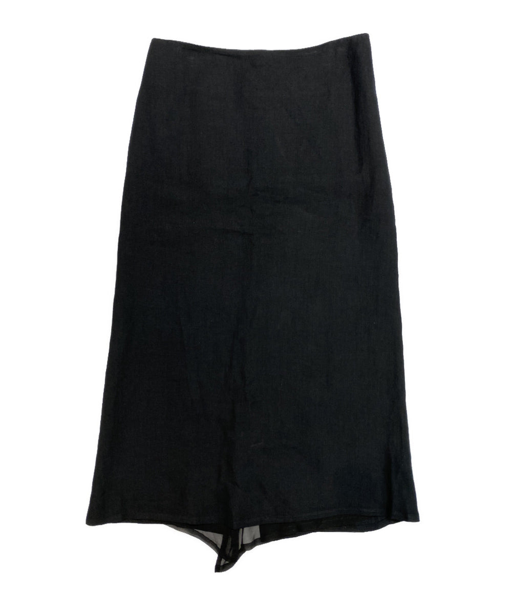 YOHJI YAMAMOTO +NOIR スカート リネン ブラック レディース SIZE 2 ヨウジヤマモト プリュス ノアール