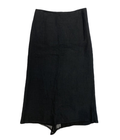 YOHJI YAMAMOTO +NOIR スカート リネン ブラック レディース SIZE 2 ヨウジヤマモト プリュス ノアール