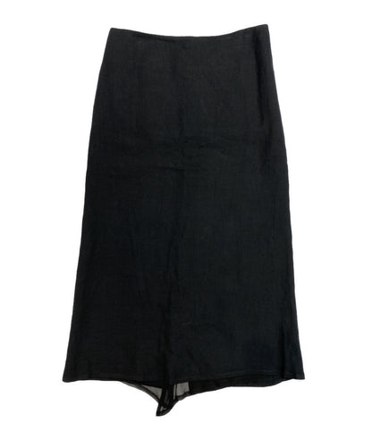 YOHJI YAMAMOTO +NOIR スカート リネン ブラック レディース SIZE 2 ヨウジヤマモト プリュス ノアール