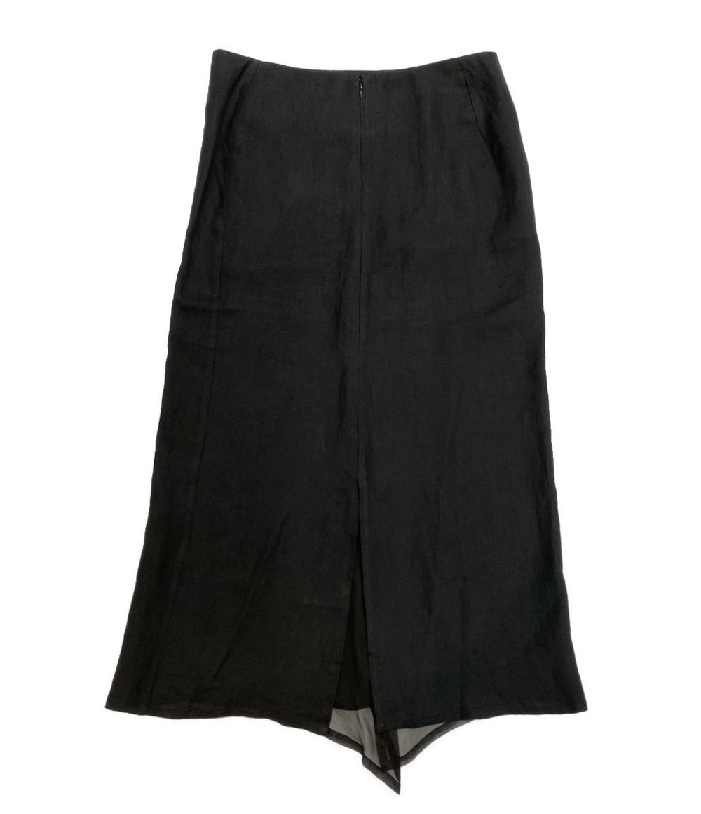 YOHJI YAMAMOTO +NOIR スカート リネン ブラック レディース SIZE 2 ヨウジヤマモト プリュス ノアール