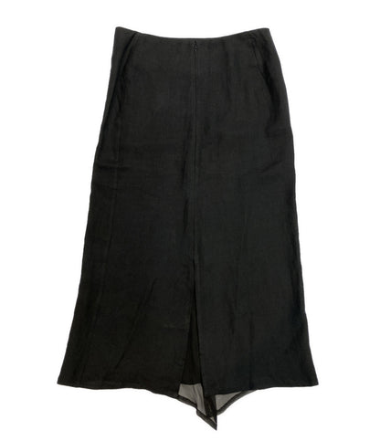 YOHJI YAMAMOTO +NOIR スカート リネン ブラック レディース SIZE 2 ヨウジヤマモト プリュス ノアール