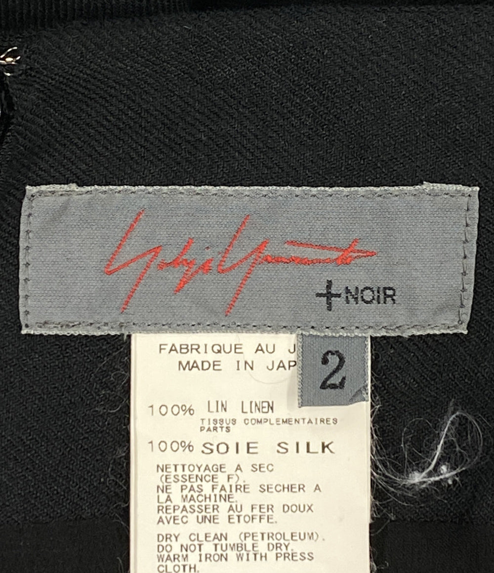 YOHJI YAMAMOTO +NOIR スカート リネン ブラック レディース SIZE 2 ヨウジヤマモト プリュス ノアール
