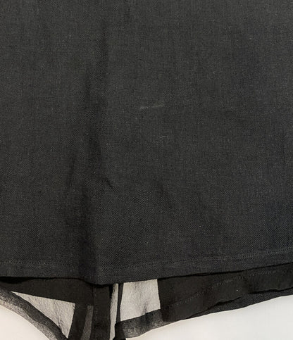 YOHJI YAMAMOTO +NOIR スカート リネン ブラック レディース SIZE 2 ヨウジヤマモト プリュス ノアール