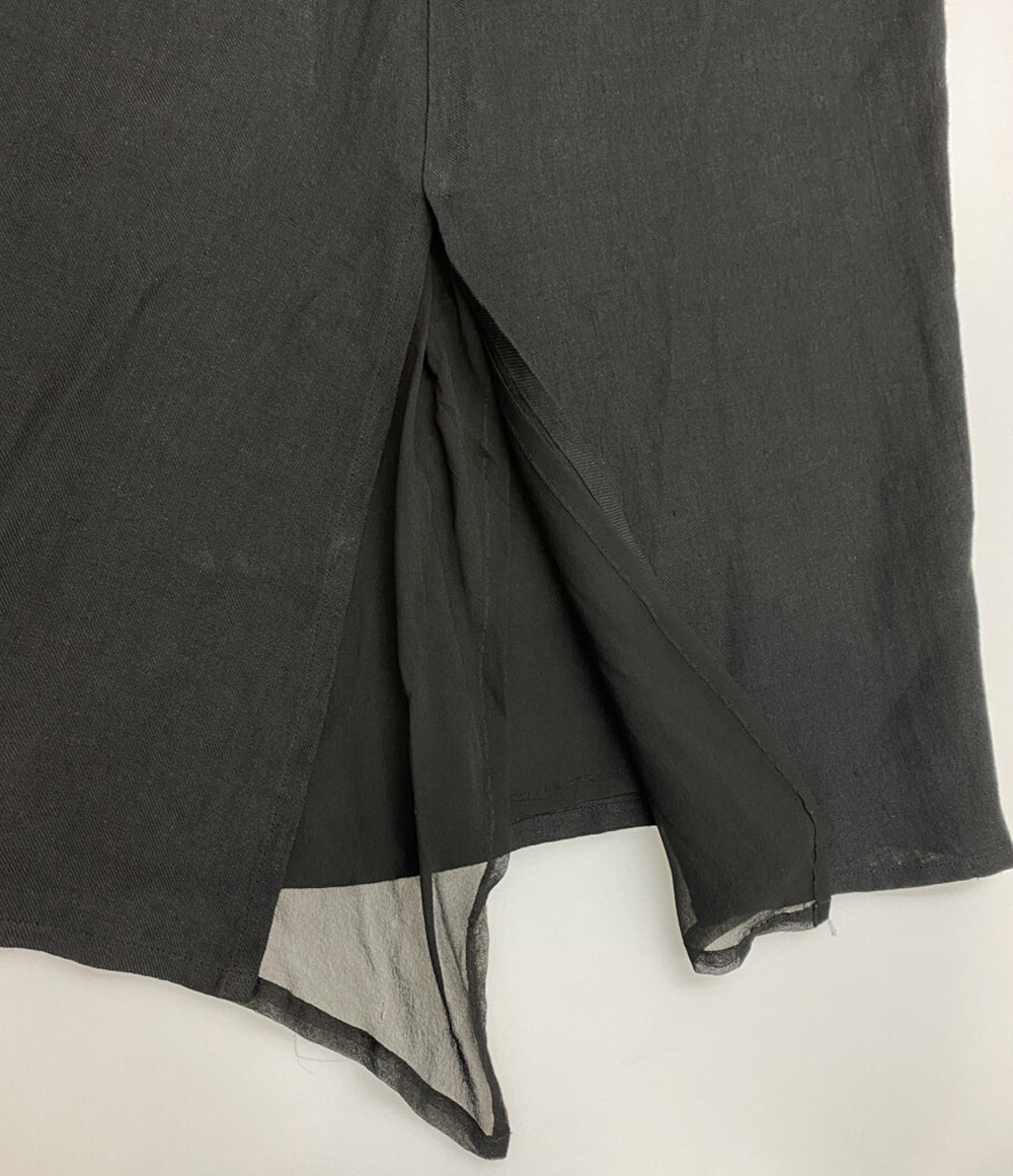 YOHJI YAMAMOTO +NOIR スカート リネン ブラック レディース SIZE 2 ヨウジヤマモト プリュス ノアール
