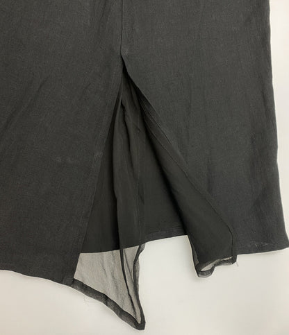 YOHJI YAMAMOTO +NOIR スカート リネン ブラック レディース SIZE 2 ヨウジヤマモト プリュス ノアール