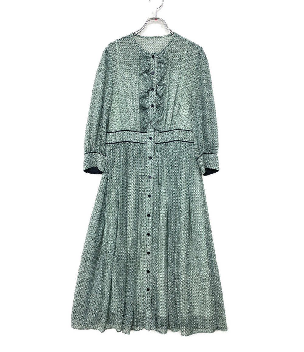 ANAYI 102117-14-560-71-380 サテンドット七分袖ワンピース レディース SIZE 38 アナイ