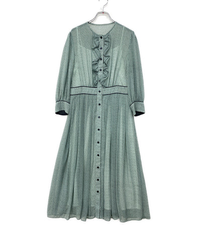 ANAYI 102117-14-560-71-380 サテンドット七分袖ワンピース レディース SIZE 38 アナイ
