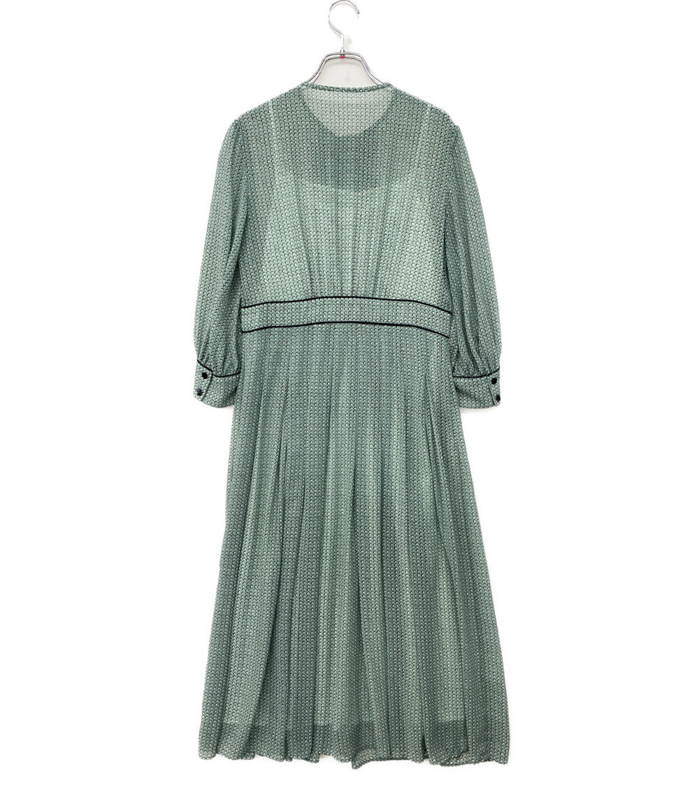 ANAYI 102117-14-560-71-380 サテンドット七分袖ワンピース レディース SIZE 38 アナイ