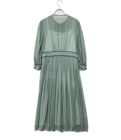 ANAYI 102117-14-560-71-380 サテンドット七分袖ワンピース レディース SIZE 38 アナイ