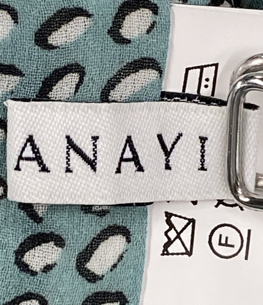 ANAYI 102117-14-560-71-380 サテンドット七分袖ワンピース レディース SIZE 38 アナイ