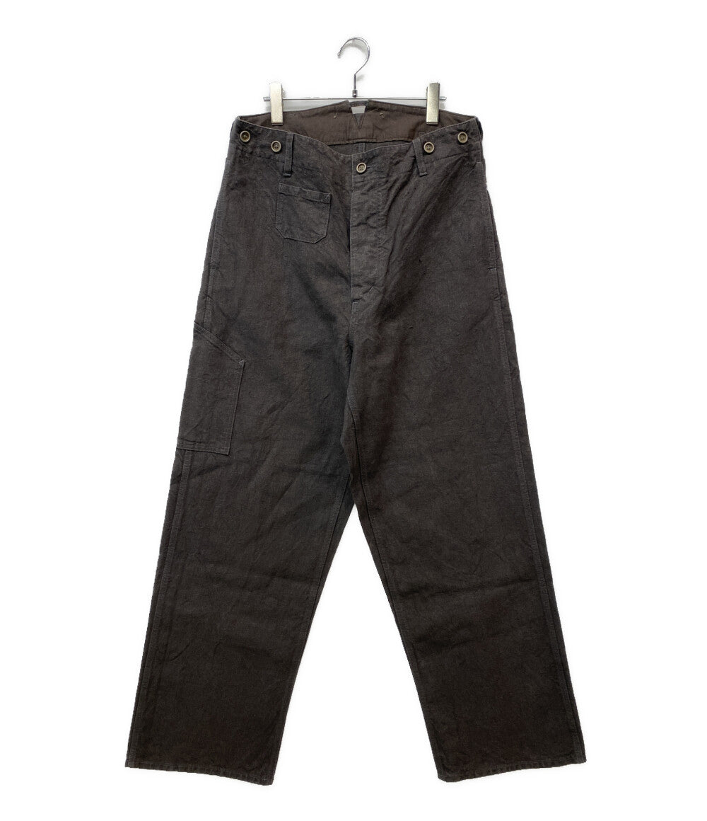 美品 NIGEL CABOURN フレンチワークパンツ ヘンプ キャンバス チャコールグレー 8046-00-50001 メンズ SIZE 34 ナイジェルケーボン