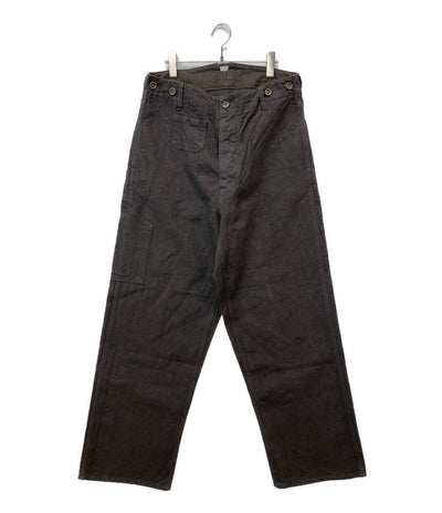 美品 NIGEL CABOURN フレンチワークパンツ ヘンプ キャンバス チャコールグレー 8046-00-50001 メンズ SIZE 34 ナイジェルケーボン