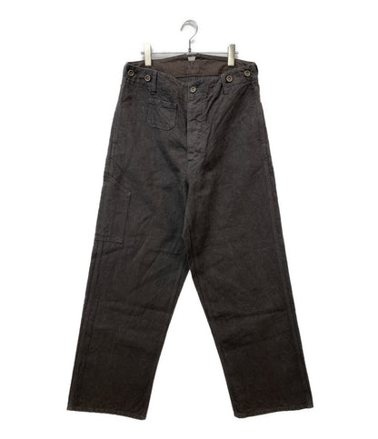 美品 NIGEL CABOURN フレンチワークパンツ ヘンプ キャンバス チャコールグレー 8046-00-50001 メンズ SIZE 34 ナイジェルケーボン