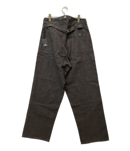 美品 NIGEL CABOURN フレンチワークパンツ ヘンプ キャンバス チャコールグレー 8046-00-50001 メンズ SIZE 34 ナイジェルケーボン