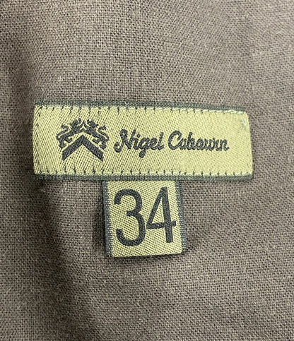 美品 NIGEL CABOURN フレンチワークパンツ ヘンプ キャンバス チャコールグレー 8046-00-50001 メンズ SIZE 34 ナイジェルケーボン