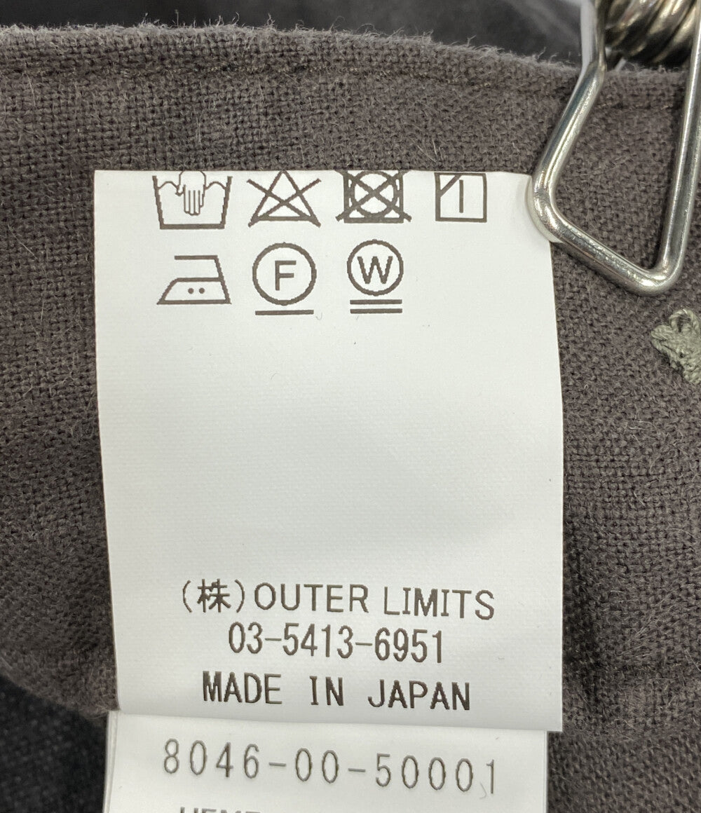 美品 NIGEL CABOURN フレンチワークパンツ ヘンプ キャンバス チャコールグレー 8046-00-50001 メンズ SIZE 34 ナイジェルケーボン