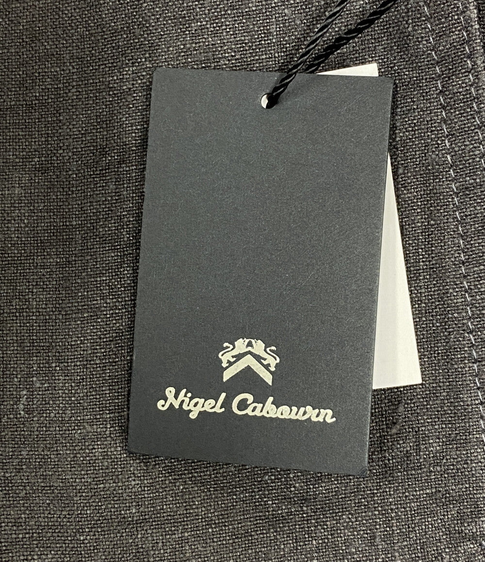 美品 NIGEL CABOURN フレンチワークパンツ ヘンプ キャンバス チャコールグレー 8046-00-50001 メンズ SIZE 34 ナイジェルケーボン