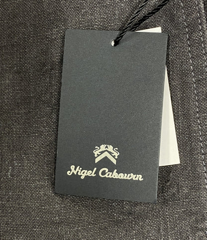 美品 NIGEL CABOURN フレンチワークパンツ ヘンプ キャンバス チャコールグレー 8046-00-50001 メンズ SIZE 34 ナイジェルケーボン