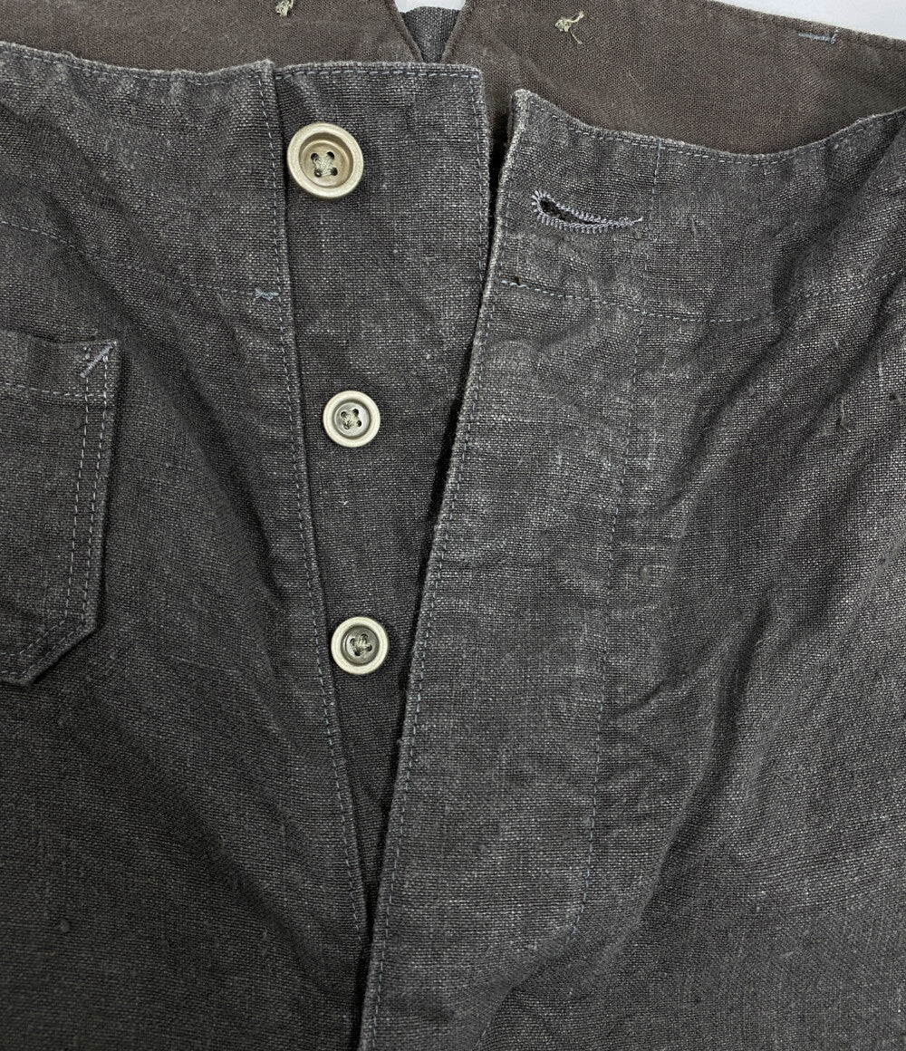 美品 NIGEL CABOURN フレンチワークパンツ ヘンプ キャンバス チャコールグレー 8046-00-50001 メンズ SIZE 34 ナイジェルケーボン