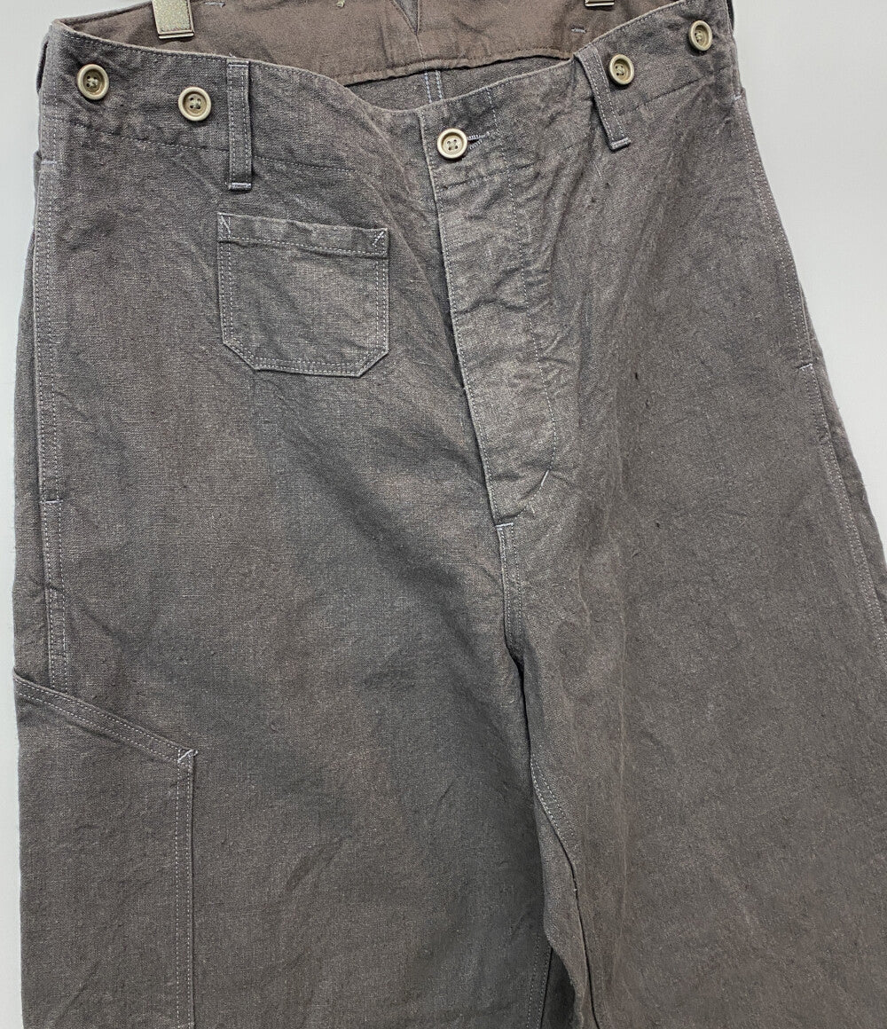 美品 NIGEL CABOURN フレンチワークパンツ ヘンプ キャンバス チャコールグレー 8046-00-50001 メンズ SIZE 34 ナイジェルケーボン
