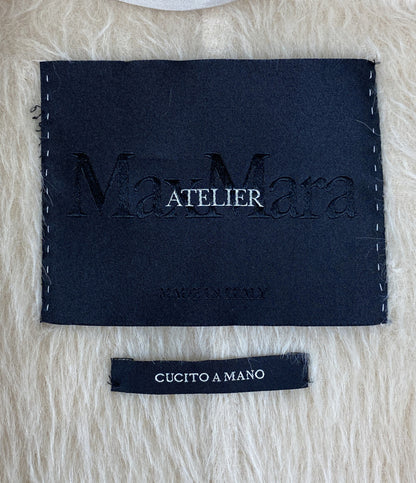 美品 MAX MARA ATELIER マックスマーラアトリエ アルパカシャギーコート クチートアマーノ 101605856 レディース SIZE M